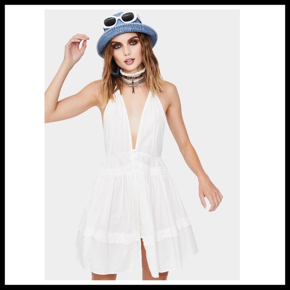 FREE PEOPLE BOHO FLOWY SLEEVELESS MINI DRESS A2C - Picture 2 of 16